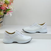 Pantofi Casual Dama din piele Naturala,Alba